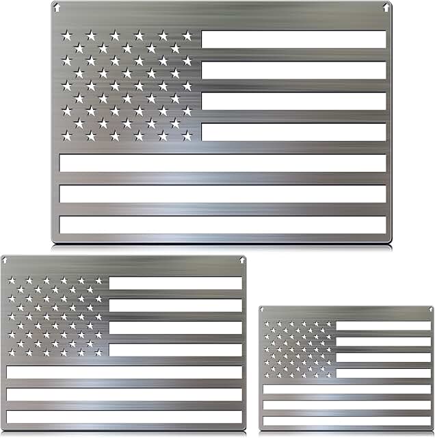 Leinuosen 3 Size Stainless Steel Stencil Steel 50 Star American Flag Ste...