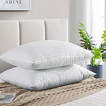 Hollowfibre Hotel Quality Pillow Bounce Back Bed Striped Pillow for Side Sleepers - Hypoallergenic Ultrabounce Filling - Standard Size 75 x 50 cm (Pack 1)