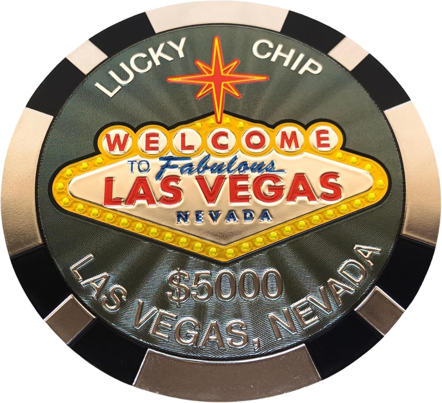 Las Vegas Casino Poker Chip Coasters – 4-Pack Cork-Backed Multicolor Drink Coasters Souvenir