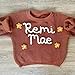 Personalized Name Sweater, Custom Baby and Toddler Sweater Knit Baby Girl Bohemian Sweater Embroidered Sweater Warm Fall Baby Gift