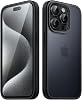 JETech Matte Case for iPhone 15 Pro 6.1-Inch, Shockproof Military Grade Drop Protection, Frosted Translucent Back Phone Cover, Anti-Fingerprint (Black)