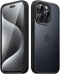 JETech Matte Case for iPhone 15 Pro 6.1-Inch, Shockproof Military Grade Drop Protection, Frosted Translucent Back Phone Cover, Anti-Fingerprint (Black)
