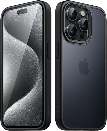JETech Matte Case for iPhone 15 Pro, Black