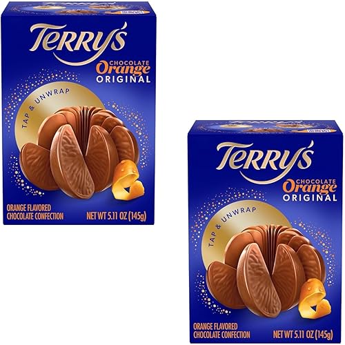 Terry's 2-Pack Milk Chocolate Orange Balls | Holiday Stocking Stuffer and Party Favor | Break Apart Chocolate Ball with Real Orange Oil | Holiday Favorite Each Ball 5.11 Oz, 11.22 Oz Total
