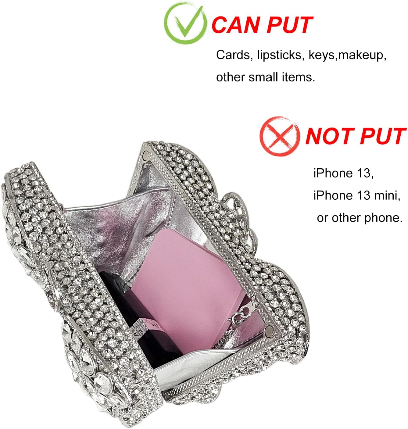 Cute Butterfly Evening Bag Bling Rhinestone Purse Animal Crystal Clutch for Wedding Prom Party Handbag