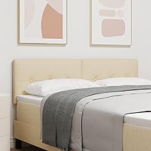 Générique 3338127 LED Headboard with Buttons, Cream, 72 cm Fabric, Furniture, Beds & Accessories, Headboards and Legs, Cream, 9 kg,