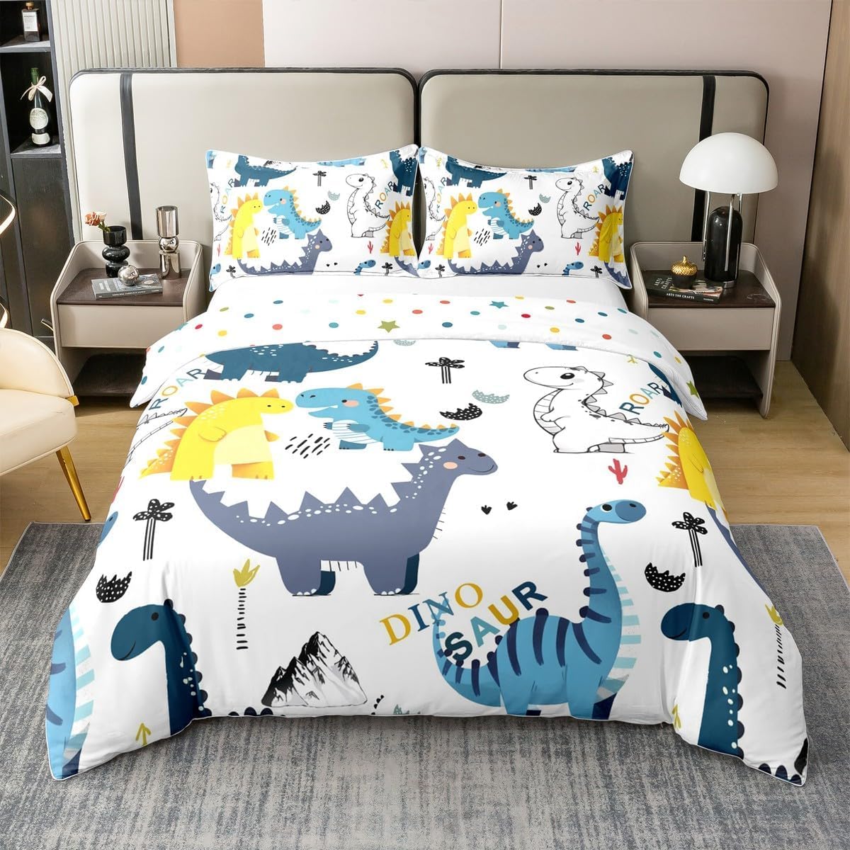 Parure de lit 260x240 dinosaure pour transformer l'ambiance de votre chambre