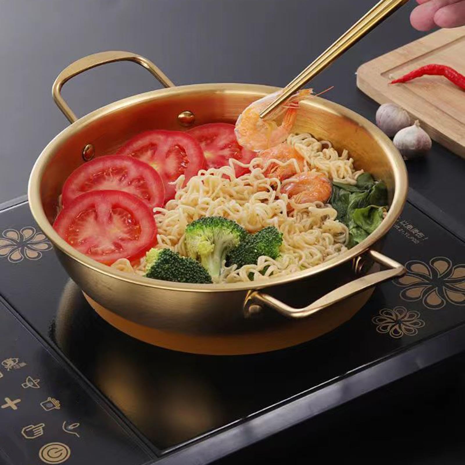 Amazon | ラーメン調理器 ダブルハンドル調理鍋 - 急速加熱毎日パン
