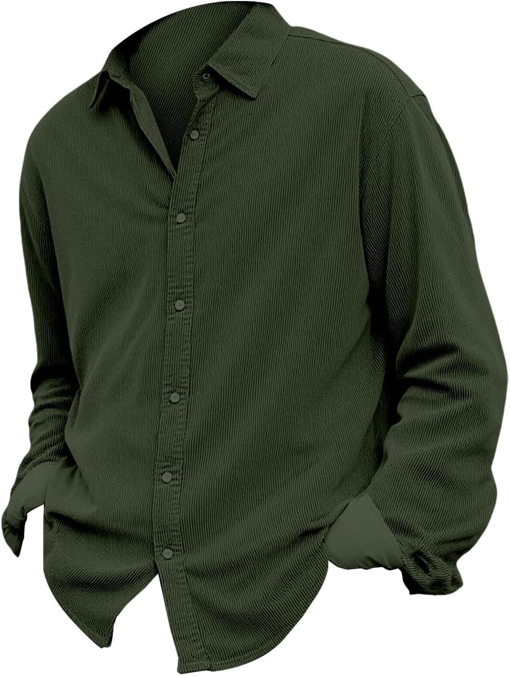 Men’s Corduroy Shirt Long Sleeve Button Down Jacket Regular Fit Business Casual Work Shirts Shacket Oversize Tops