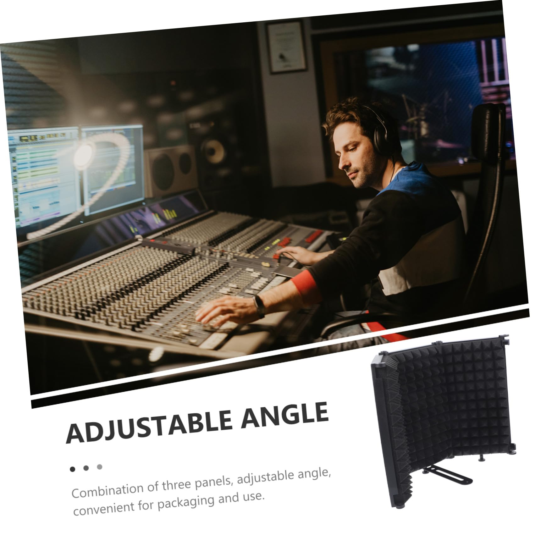 ERINGOGO Protector de Micrófono Plegable U-shaped con Esponja de Hierro Cubierta Aislante para Reducción de Ruido y Absorción Acústica Portátil para Grabación Profesional