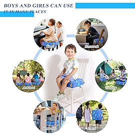 Toddler Booster Seat for Dining Table Cartoon Stronger Support Baby Kids Booster Seat for Dining Table Washable 2 Safer Straps Non-Slip Bottom Portable Increasing Cushion for Travel Home