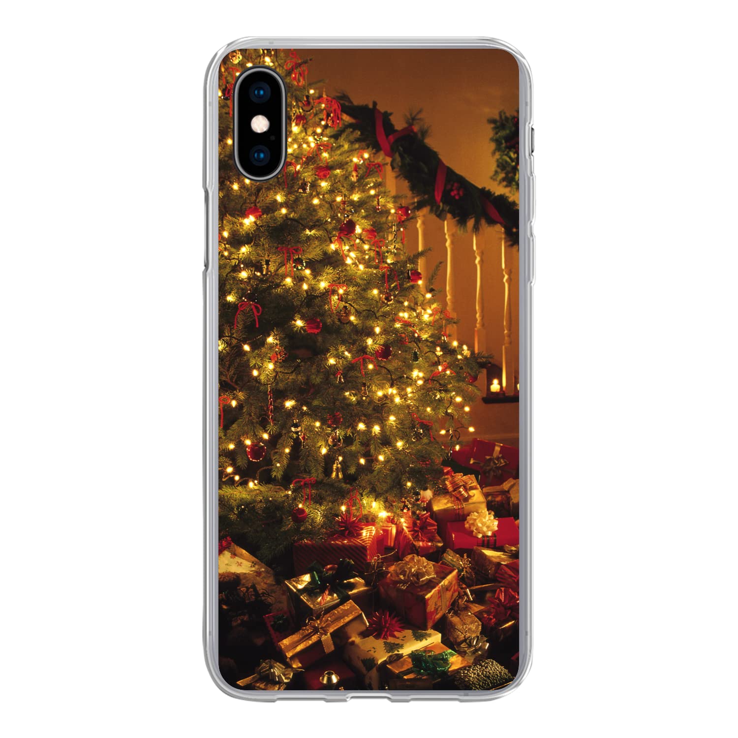MuchoWow Funda para iPhone XS MAX - Navidad - Árbol de Navidad - Adornos de Navidad - Funda de Silicona/Funda Blanda para teléfono móvil