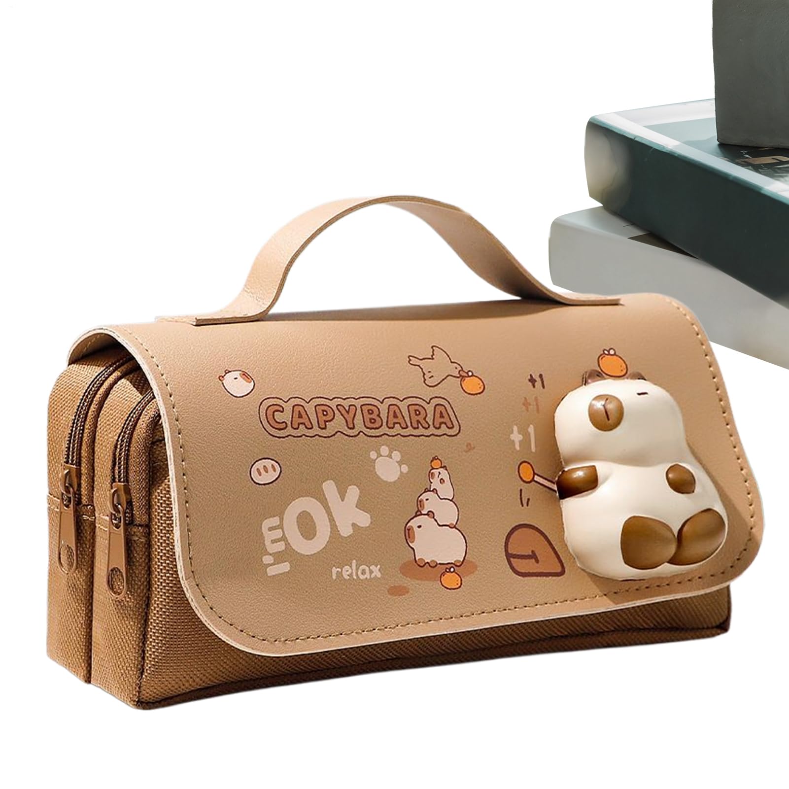 Cute Pencil Case, Cute Stationery Panda Capybara Pencil Case, Pen Holder with Squeeze Toys for Kids Girls Women School Supplies Classroom Office Student Birthday Party