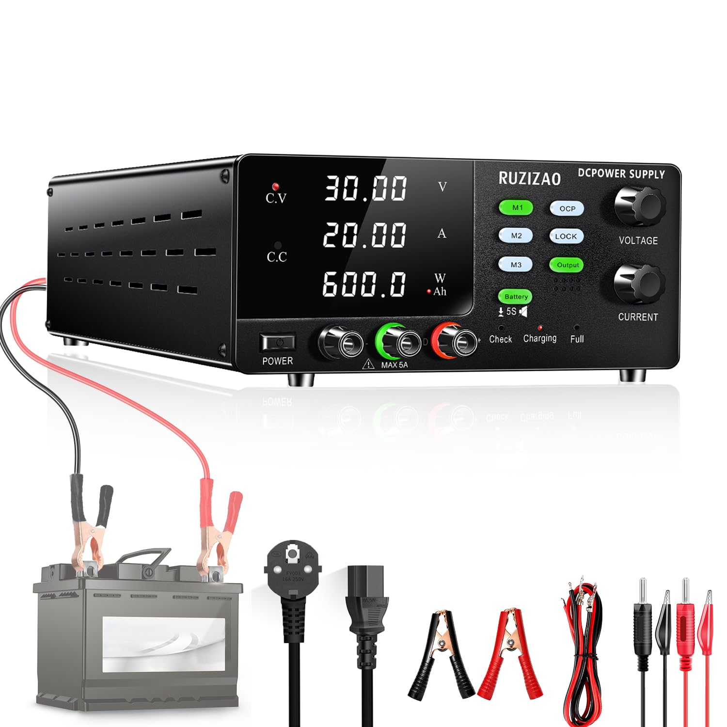 Alimentation de Laboratoire 30V 20A 600W Haute Puissance Alimentation Laboratoire