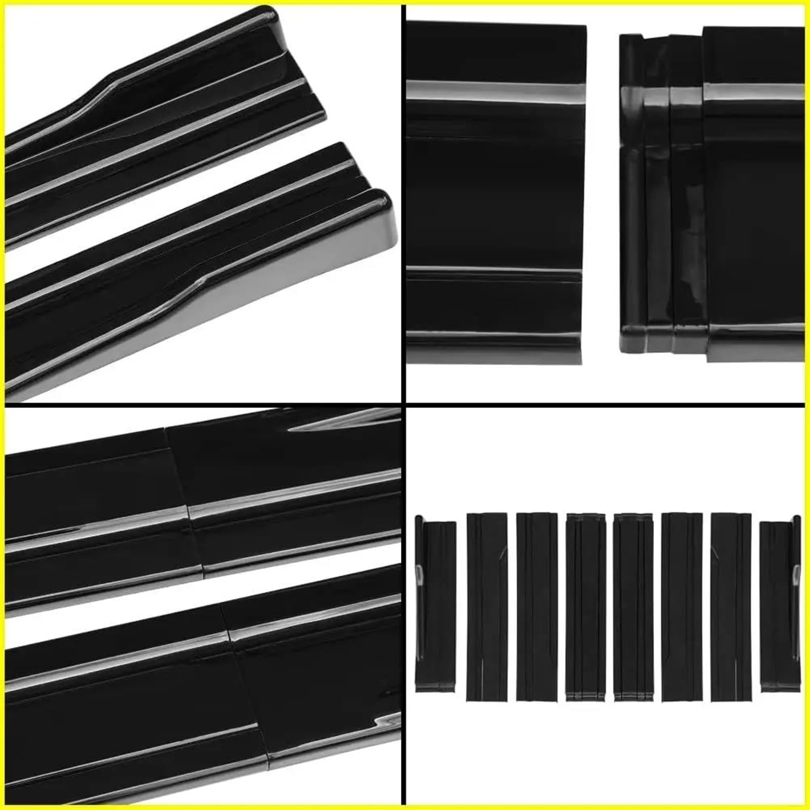 Spoiler Auto Seitenschweller 8 Stück Winglet Splitter Spoiler Für Mercedes Für Benz W205 W204 W203 C-Klasse C200 C250 C300 C350 C63 Für AMG Splitter(Schwarz)