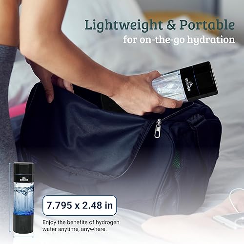 Miniatura 6 de Generador de botellas de agua de hidrógeno  Hasta 6000 PPB de hidrógeno molecular, jarra de agua alcalina  Pantalla OLED, recargable, portátil,