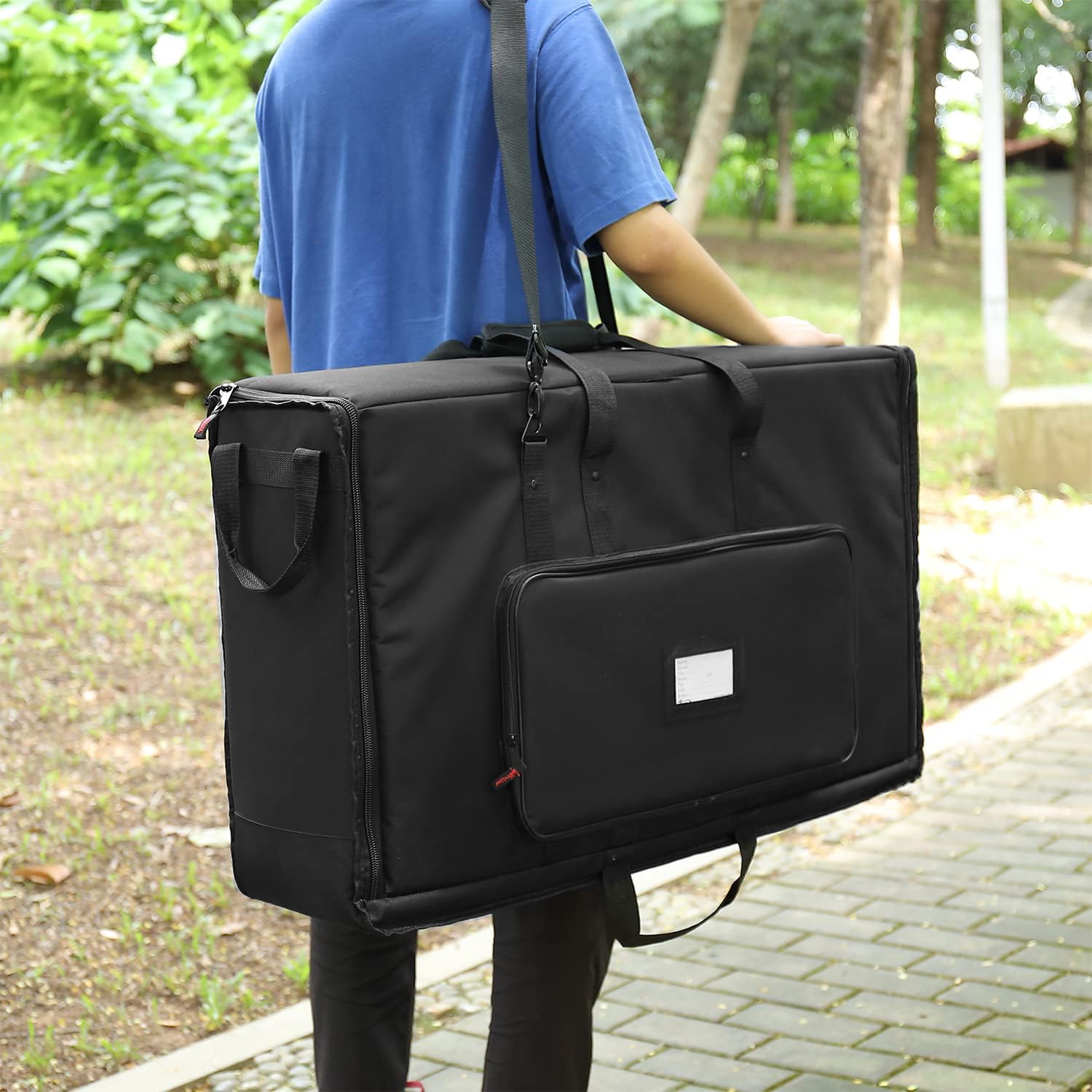Foldable Padded Nylon Tote Carrying Case -Transport LCD Screens, Computers, Monitors & TVs Between 27" - 32" - Water Resistant - Shoulder Strap & Handle Options - Premium Quality