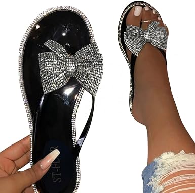 Amazon.com: Sandalias de verano para mujer, elegantes, informales, para  playa, a la moda, planas, con soporte para el arco, con diamantes de  imitación, sandalias de verano para mujer : Ropa, Zapatos y