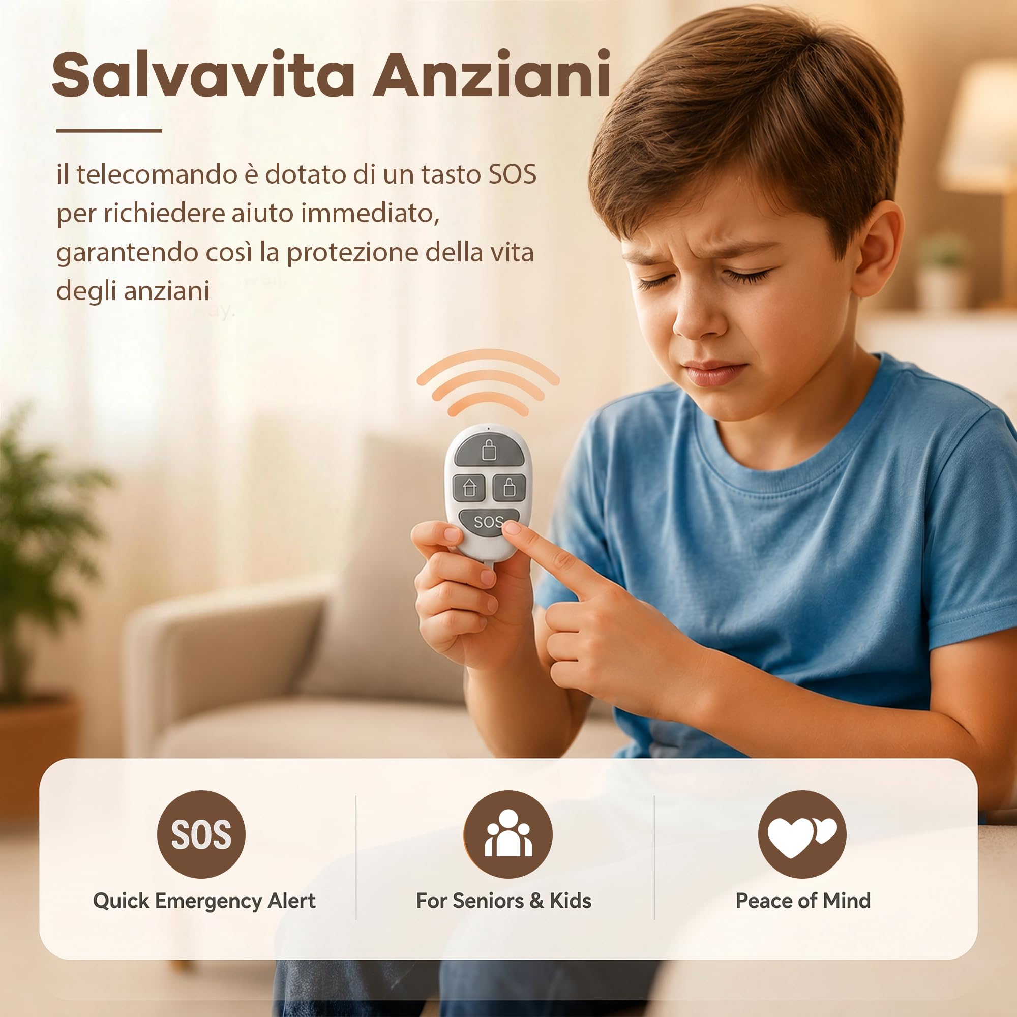 YISEELE Allarme Casa Senza Fili: Antifurto casa con Centrale 120dB e Controllo APP Gratuita - Proteggi famiglia e beni dagli intrusi in tua assenza - Salvavita Anziani – Compatibile Alexa & Google