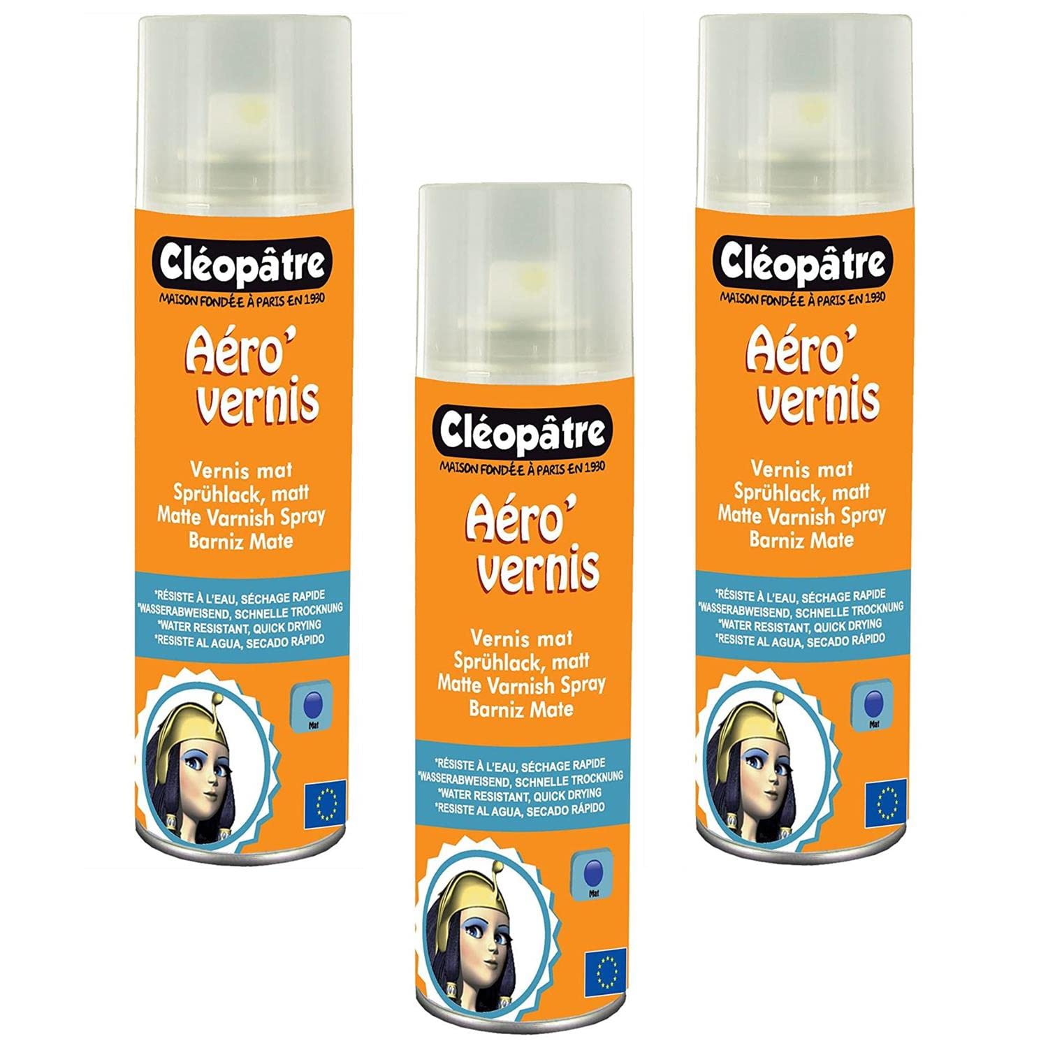 CLÉOPÂTRE Lot de 3 Sprays Aéro'Vernis mat en 250 ml