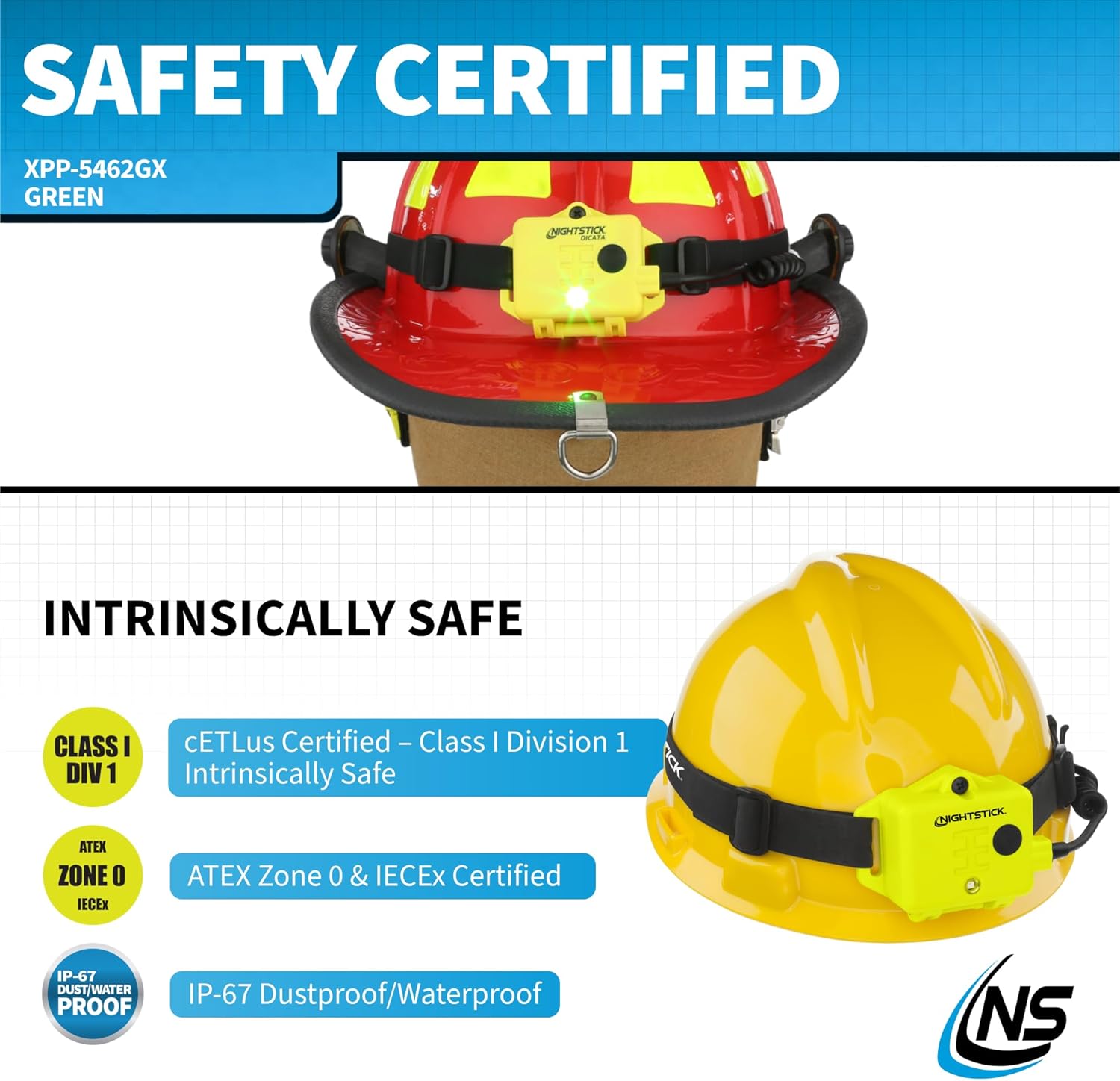 Nightstick XPP-5462GX DICATA® Intrinsically Safe Low-Profile Dual-Light Headlamp
