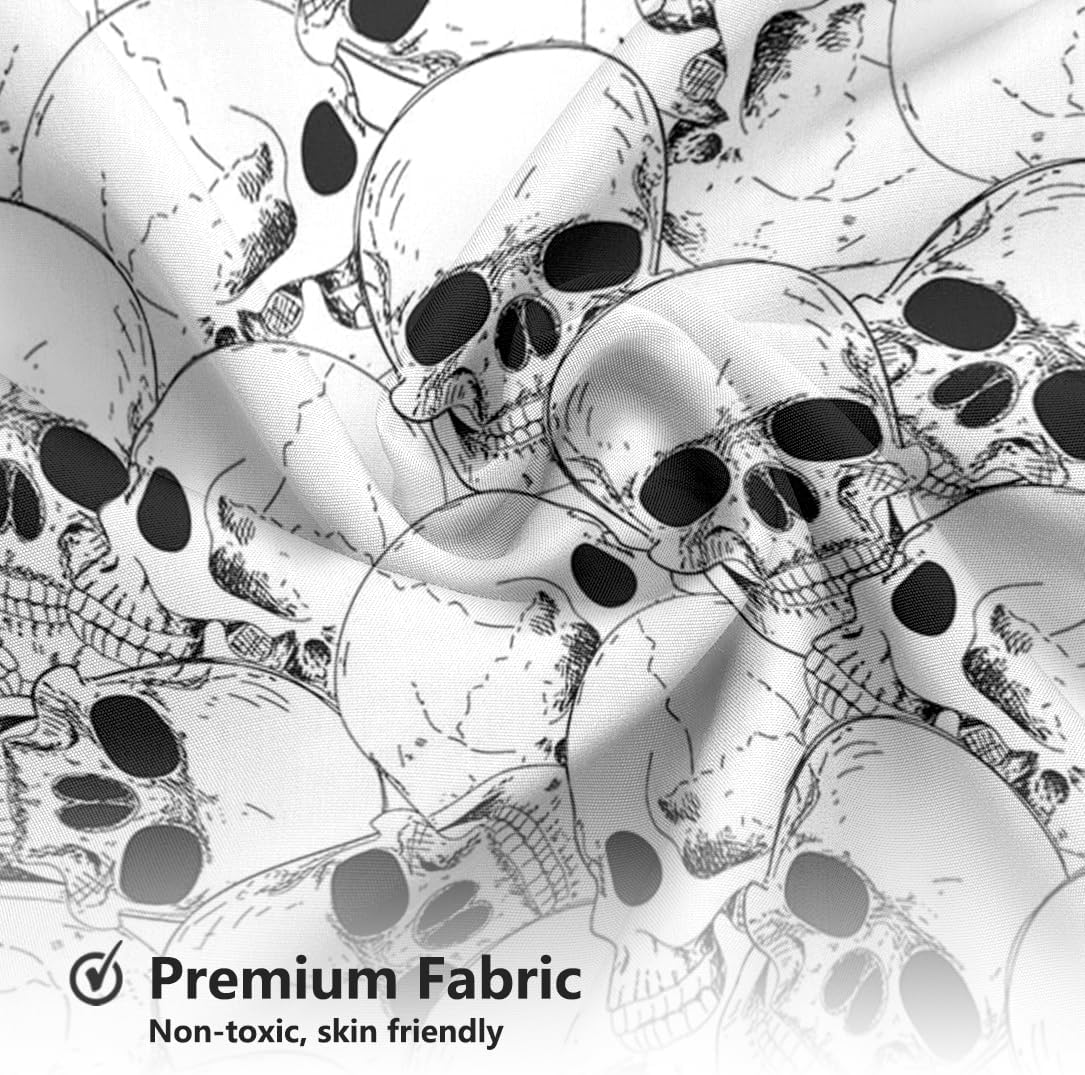 MEHOFOND Halloween Skull Gothic Shower Curtain Skull Gothic Bath Curtain