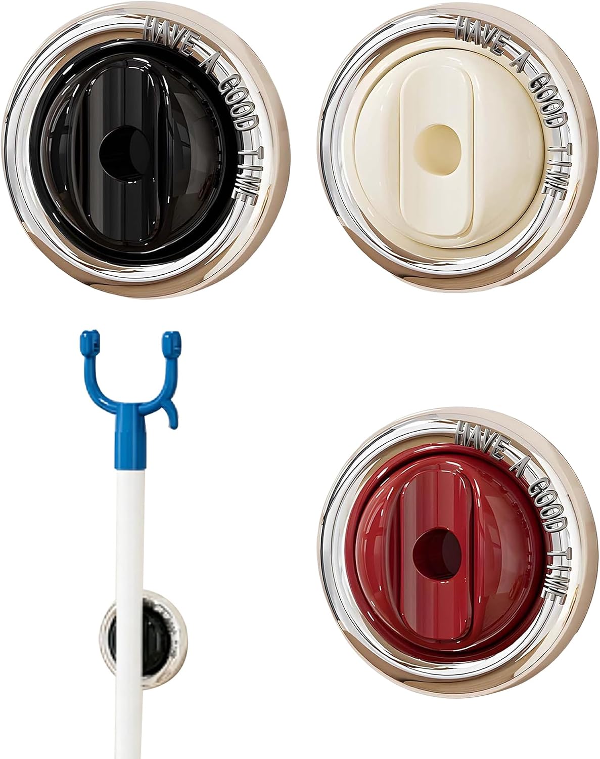 Magnetic Broom Holder Wall Mount for Rake, Clothes Hook Pole