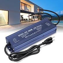 LED Driver 12V, BRIMETI LED Power Supply 300W Waterproof IP67 Transformer Adapter 110V AC to 12V DC Converter Low Voltage Output with 3-Prong Plug 3.3 Feet Cable for Outdoor Light Strip, 25 Amp