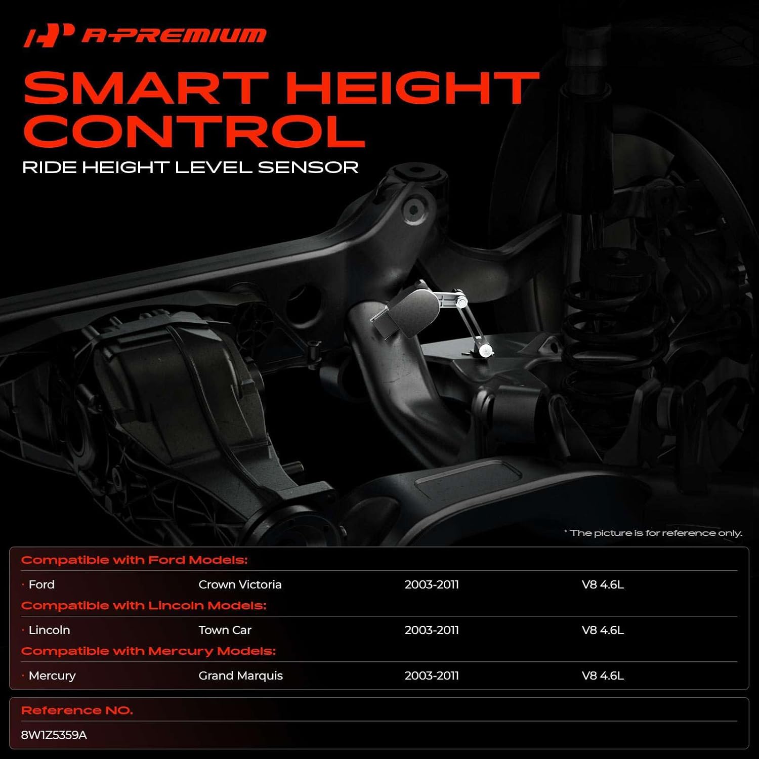 A-Premium Ride Height Level Sensor, Compatible with Ford & Lincoln