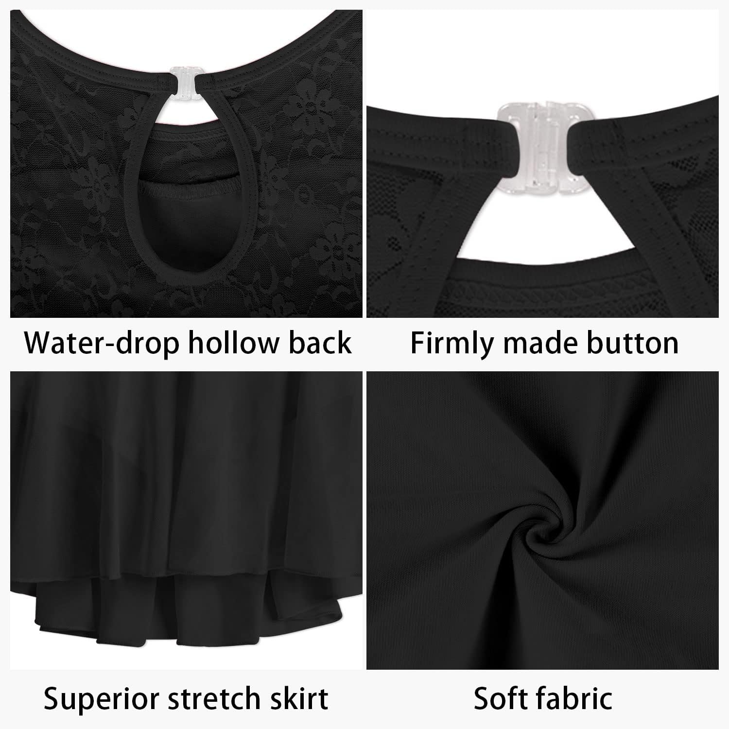 Femmes Ballet Dentelle Justaucorps Adulte Manches Courtes Gymnastique Danse Ballet vêtements Robe Ballerine Dancewear
