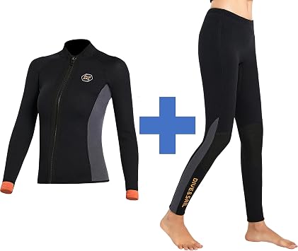 Skyone a Set of Wetsuit Top and Pant,Wetsuit Top Jacket Women Men 3MM Neoprene,Wetsuit Pant Neoprene Pants for Women Men 3MM