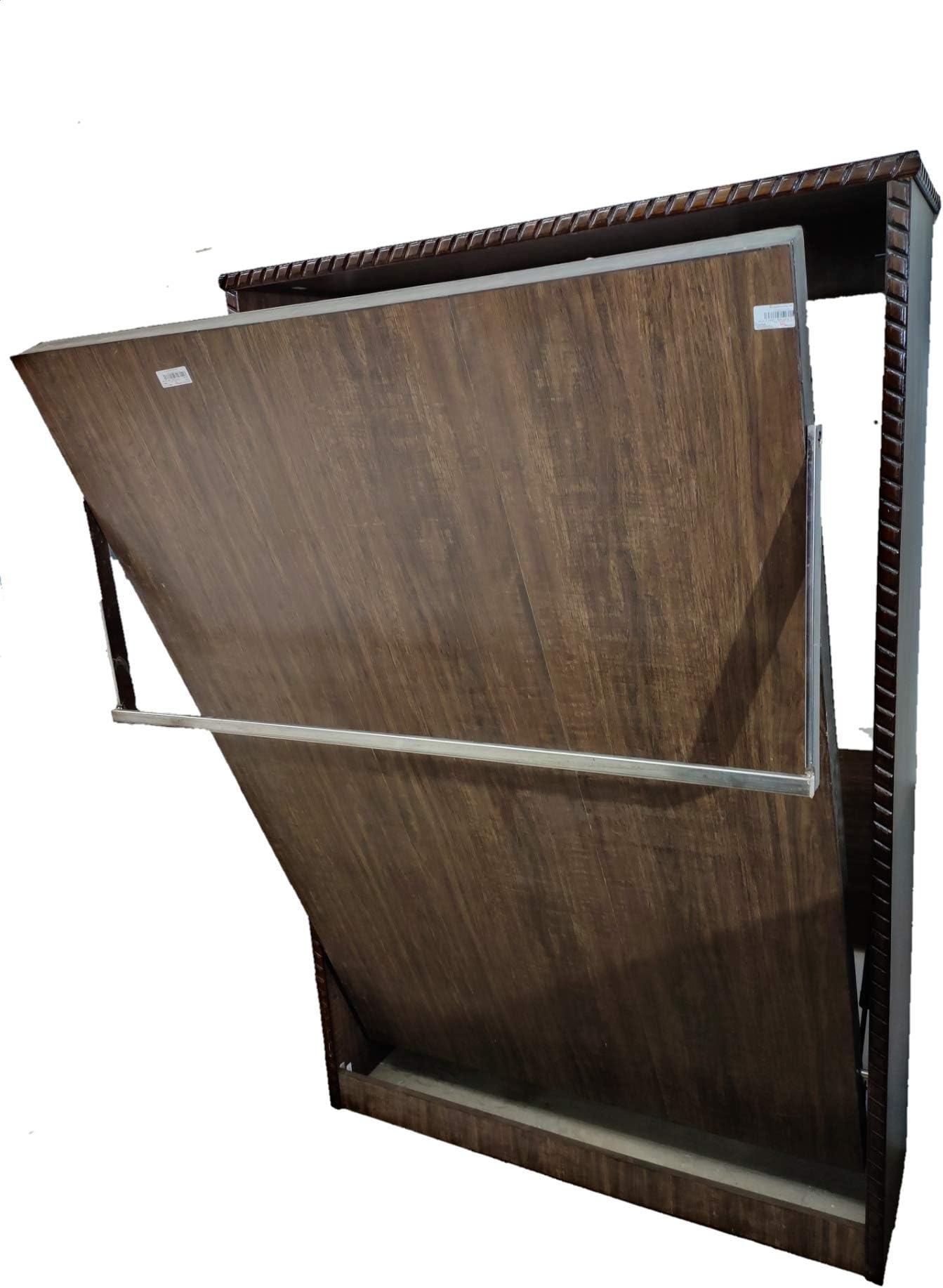 GLORYFOLDING Modern Wall Bed Wall Mounted Single Bed 4 * 6 Size Plywood with Brown Colour Laminate Matte Finish Space Saving Furniture in India