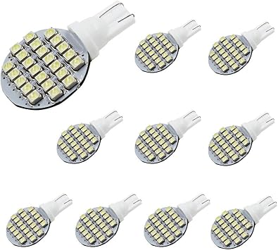 Yolu 10-Pack T10 LED Cool White 24-SMD 1210 T10 W5W LED Bulbs Super Bright Interior Replacement Side Lights 168 194 2825 Wedge Bulbs for 12V License Plate Dashboard Side Marker Light Map Dome Lamp
