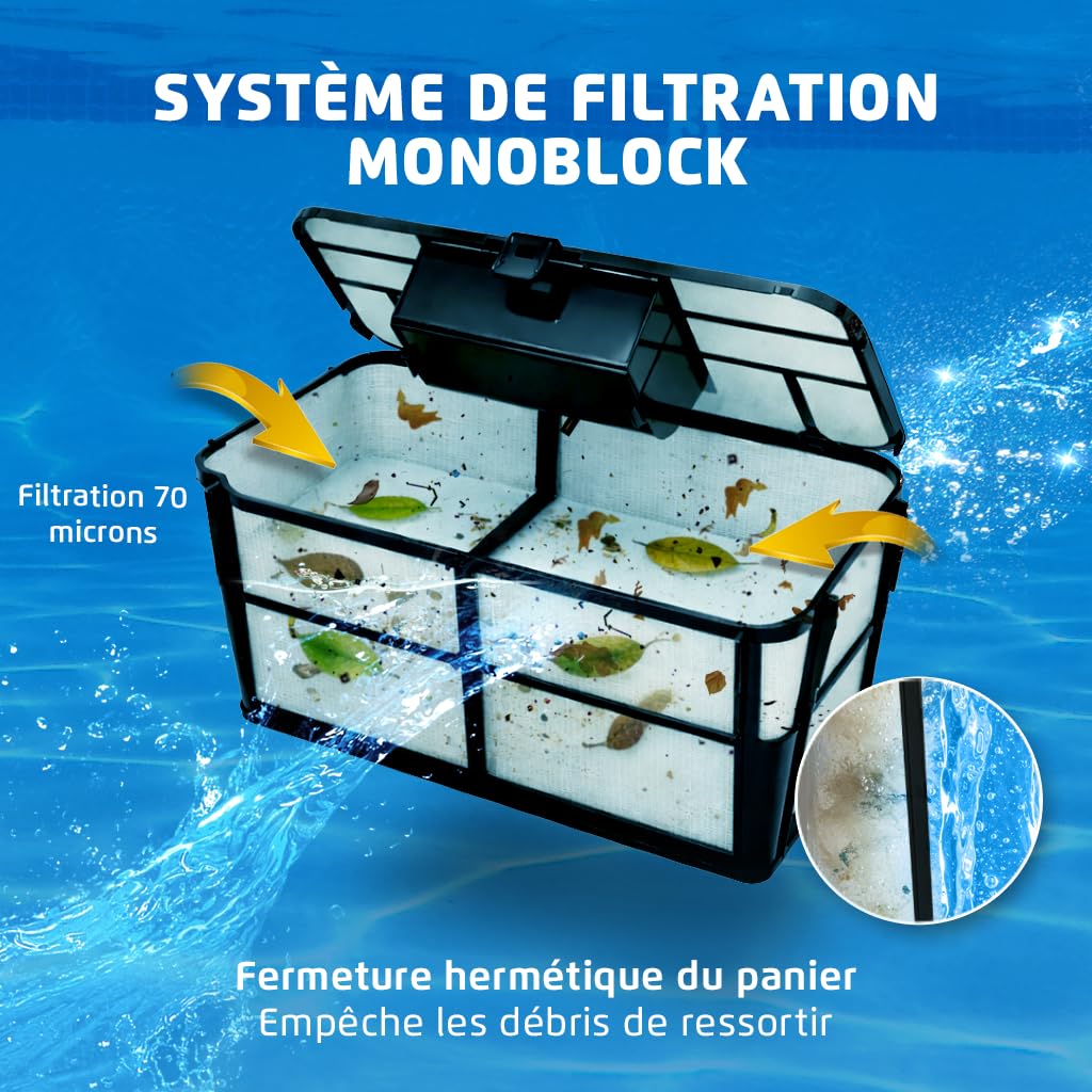 Dolphin Nautilus EON 100 Robot Piscine sans Fil pour Piscines Jusqu’à 15 m, Nettoyage Fond, Parois, Ligne d’Eau, Marches, Filtration Fine, Contrôle par App, Navigation Intelligente