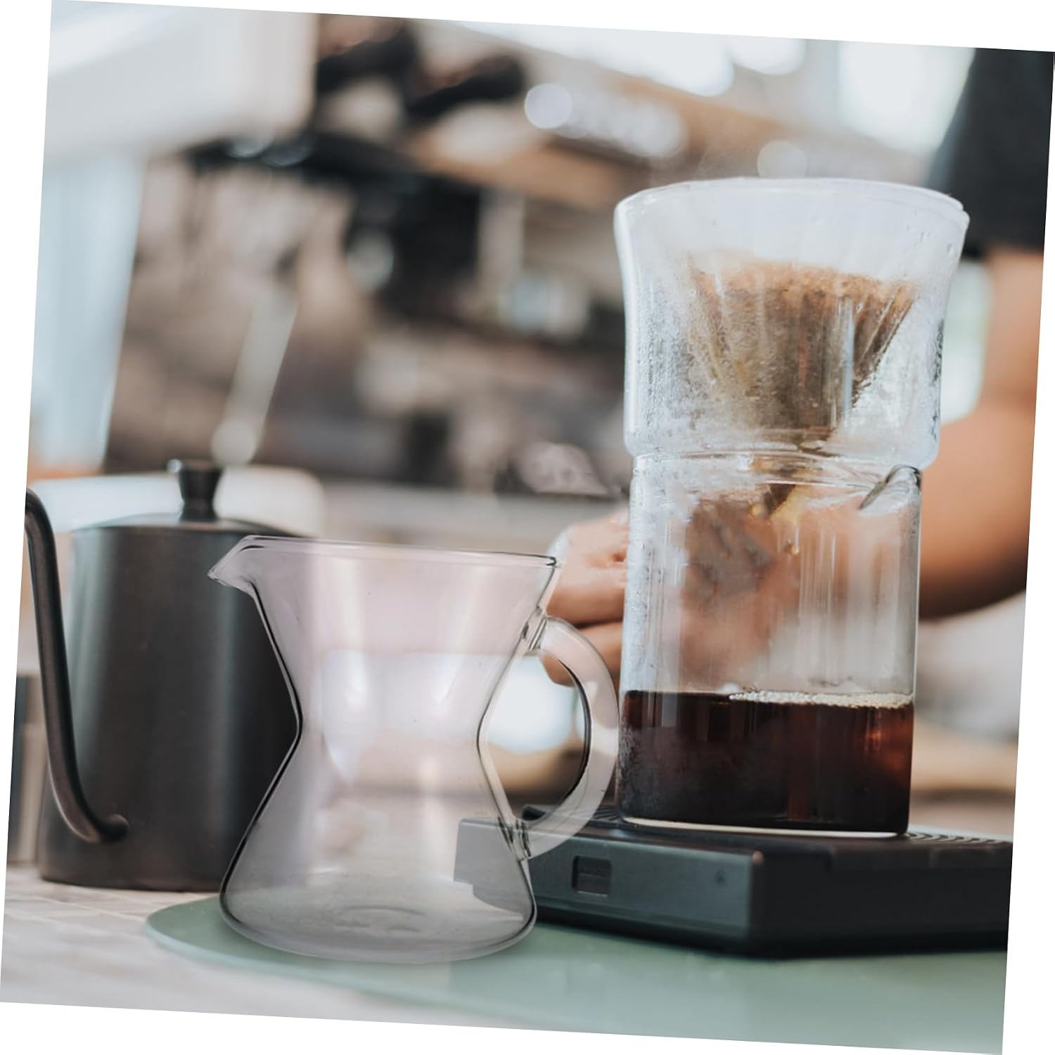 COLLBATH Creative Coffee Dispenser with Handle Design Heat Resistant Easy Pouring Coffee Kettle for Home Brewing Stylish and Choice