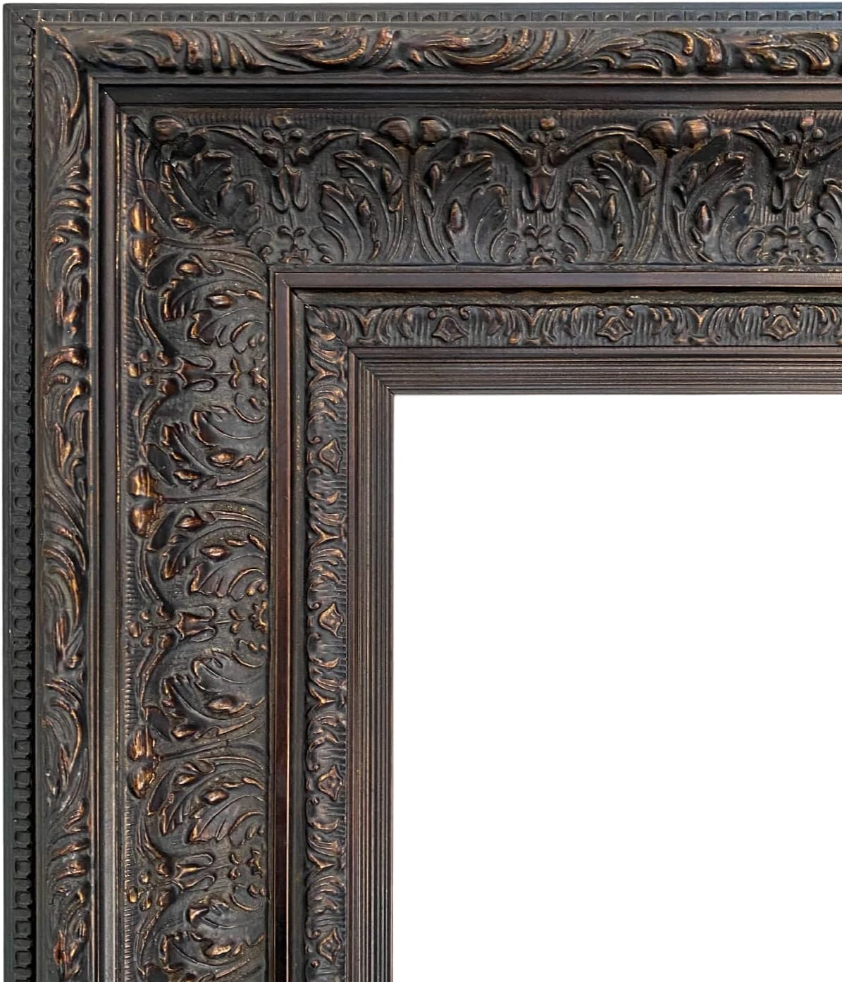 West Frames Elegance French Ornate Embossed Wood Wall Picture Frame 3.75" Wide (16" x 20" Frame with Plexiglass & Backing Board, Antique White)