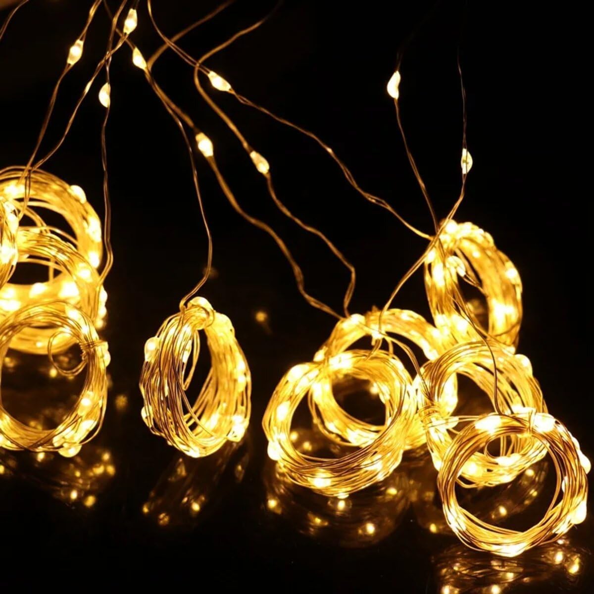 Luz de LED, 3 metros, 300 LEDs, Luz de Fada Cordão de Cobre - Cortina 3x3 metros 300 Leds, 8 modos de iluminação, Controle de Intensidade, Controle Remoto e USB fio de cobre (Branco Quente (Amarelo)) Luz de LED, 3 metros, 300 LEDs, Luz de Fada Cordão de Cobre - Cortina 3x3 metros 300 Leds, 8 modos de iluminação, Controle de Intensidade, Controle Remoto e USB fio de cobre (Branco Quente (Amarelo))