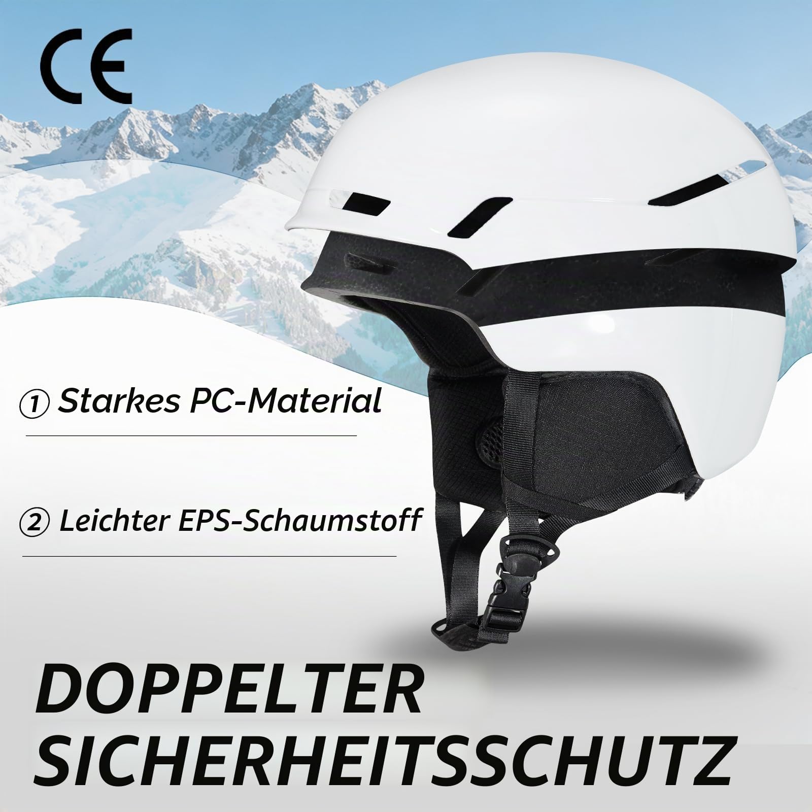 VCOROS Skihelm DXH816 Skihelme für Damen und Herren | Ski Helmet mit Abnehmbare Ohrpolster Atmungsaktiver Stoßdämpfung UV Verstellbarer Snowboard Helm für Skifahren