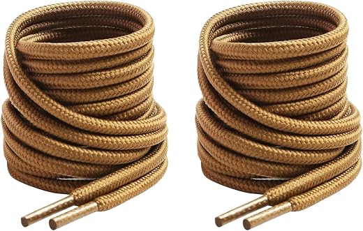 XERUS Round Camel Tan Color Shoe Laces Pack of 2 Pair for Hiking Boots Sports Men & Women 90cm /120 cm