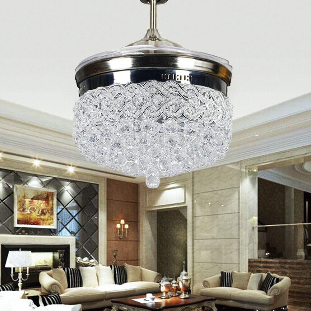 Buy YIYIBYUS 42 Inch Crystal Ceiling Fan with Lights and Remote Control