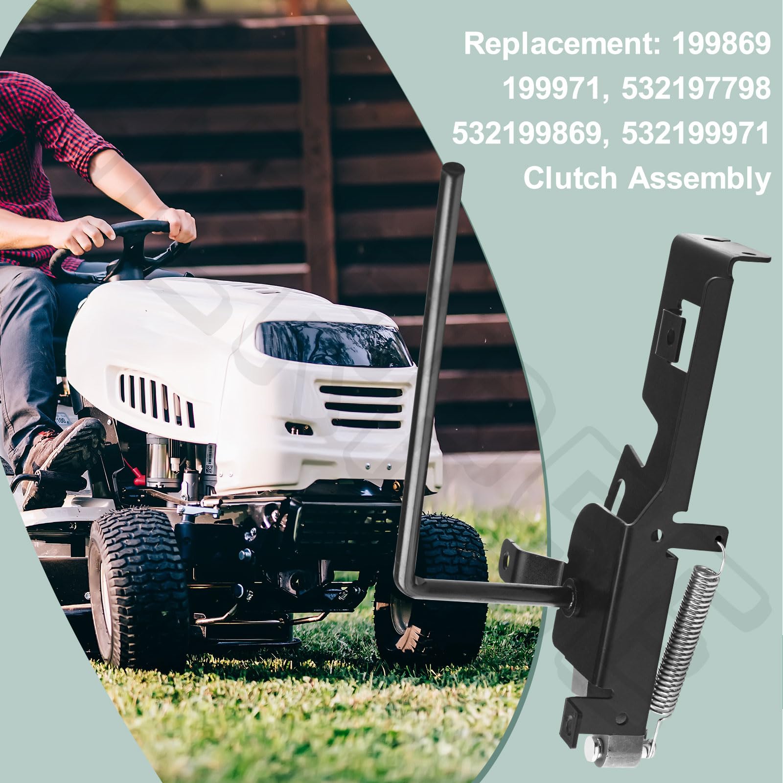 Conjunto de embrague 532199972 199972 compatible con Craftsman Husqvarna Poulan cortacésped/cortacésped YTA19K42 YTH21K46 LT2317CMA2, sustituye a 199971 532199971