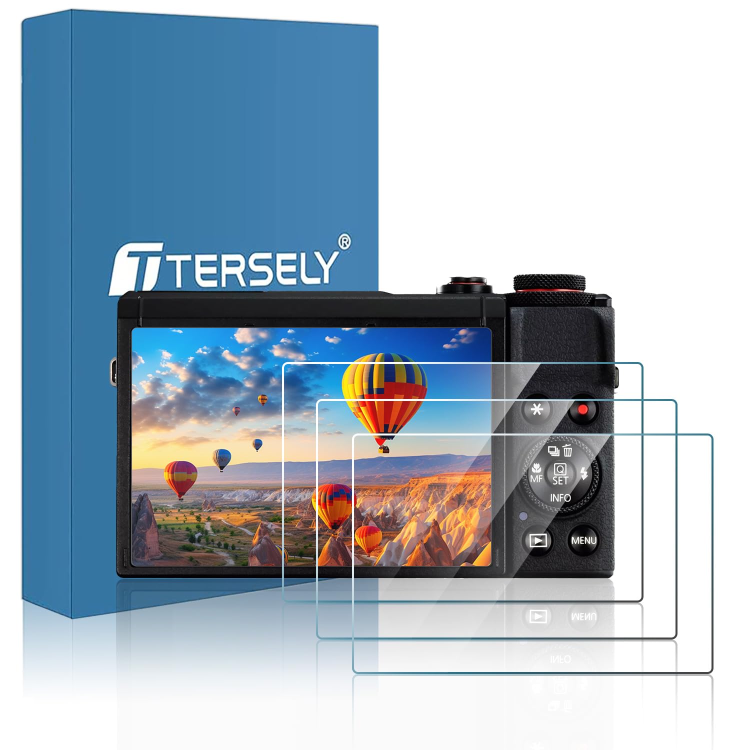 T Tersely 3-Pack for Canon G7X Mark III Digital Camera Screen Protectors 9H Hardness Tempered Glass Film, Anti-Scrach Anti-Fingerprint Anti-Bubble Anti-Water Anti-Dust
