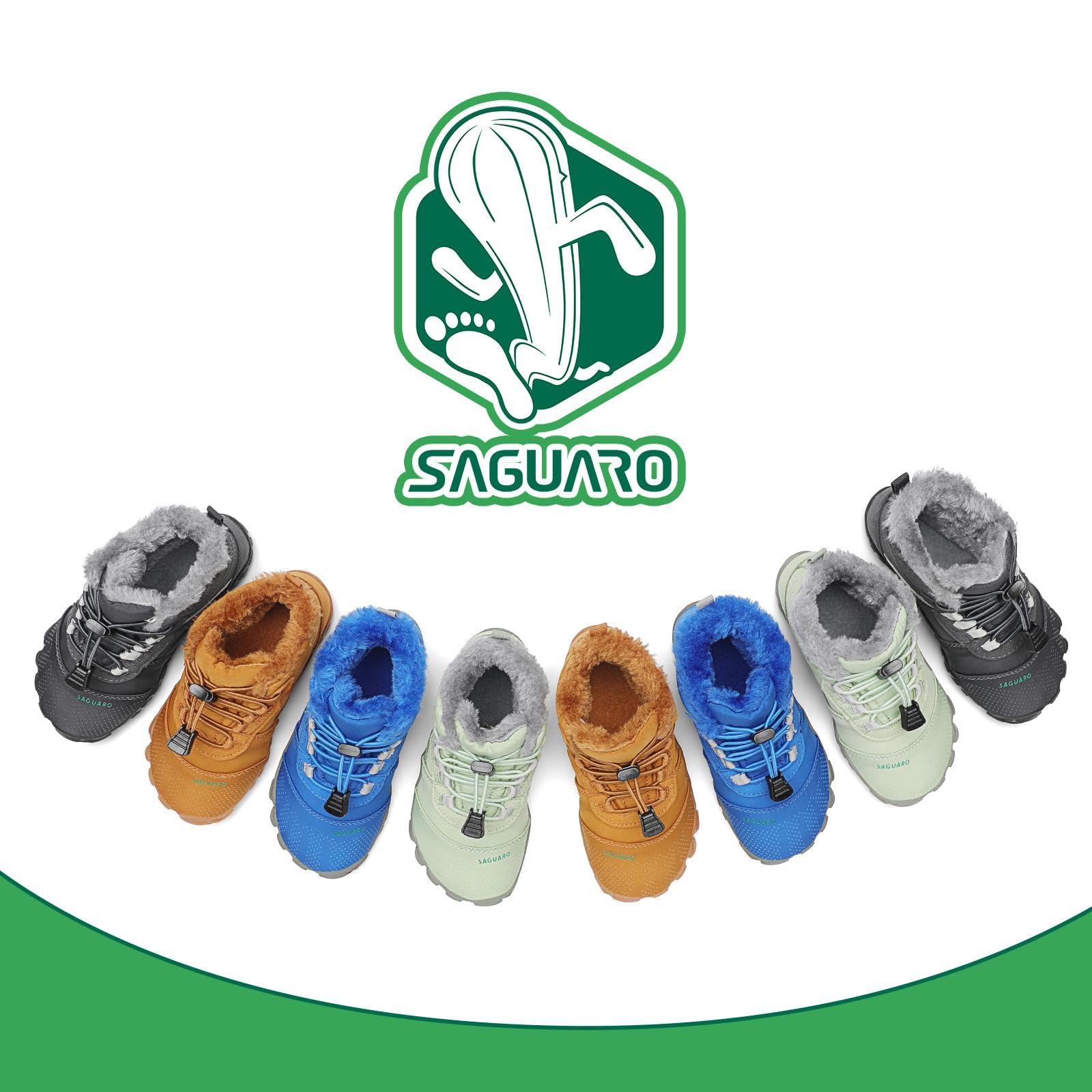 SAGUARO Barefoot Botas de Invierno Niños Cómodas y Lígeras con Forrados Caliente - Will Ⅰ, Talla 25-36