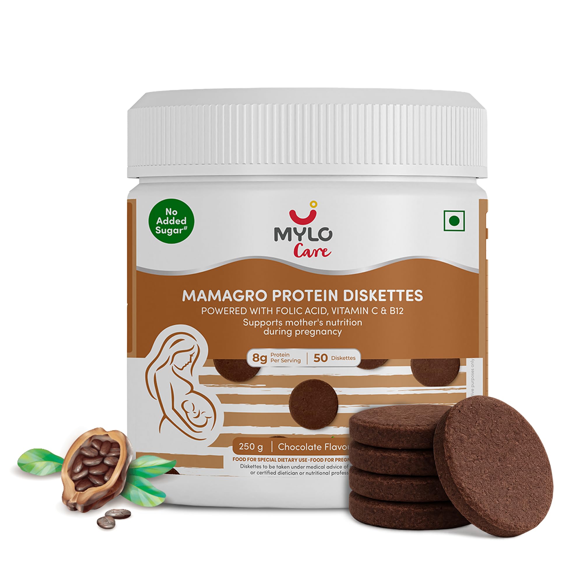Mylo Care MamaGro Protein Diskettes | High Protein Snack for Pregnant Women | Supports Baby Growth, Placenta Development & Daily Nutrition | 250g (250 g (Pack of 3), Vanilla & Jeera & Chocolate) — Amazon image 9