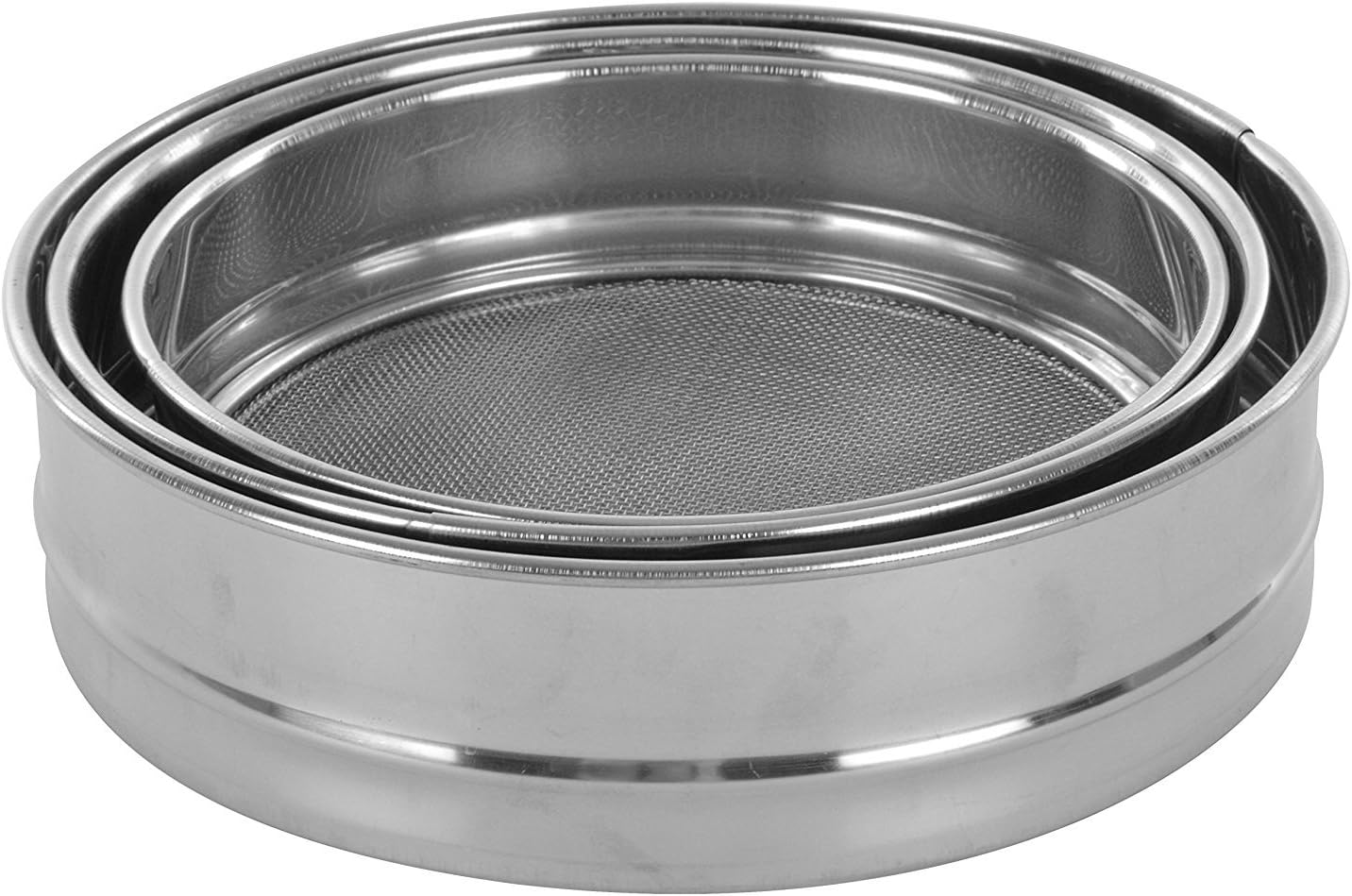 Dinette Stainless Steel Aata Chalni Strainer, Set of 3, Silver 1 Year Warranty