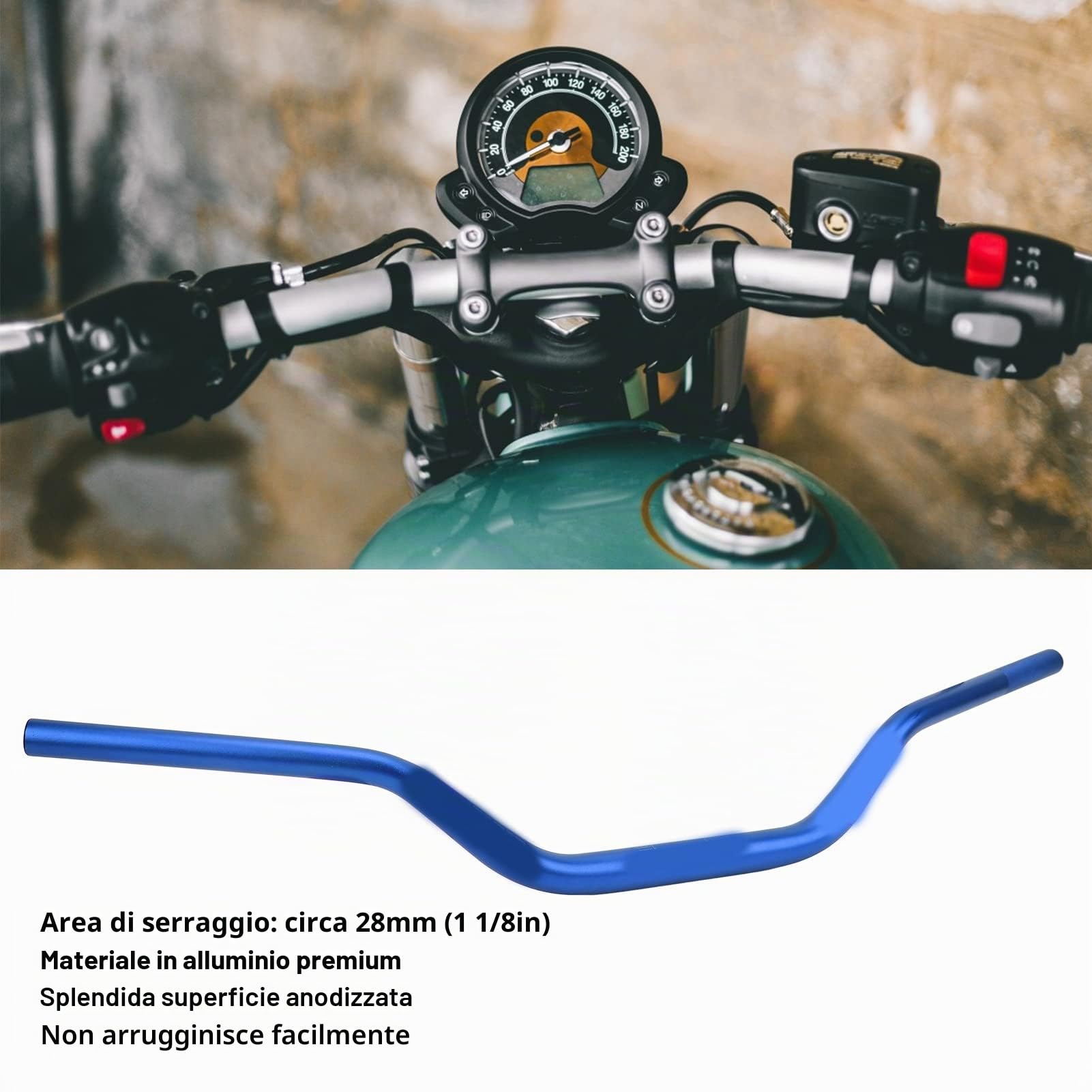 Manubrio in alluminio anodizzato universale da 28mm, adatto per CRF230F, design ergonomico, montaggio facile, resistente alle intemperie