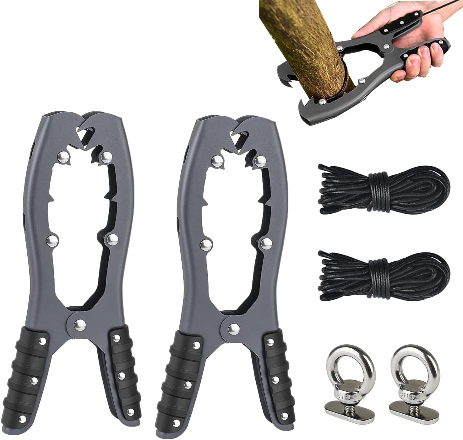 HivistaKayak Anchor Grip - Canoe, Kayak & Pontoon Boat Accessories, 304 Stainless Steel Brush Gripper Securely Anchor - Rubber Grips