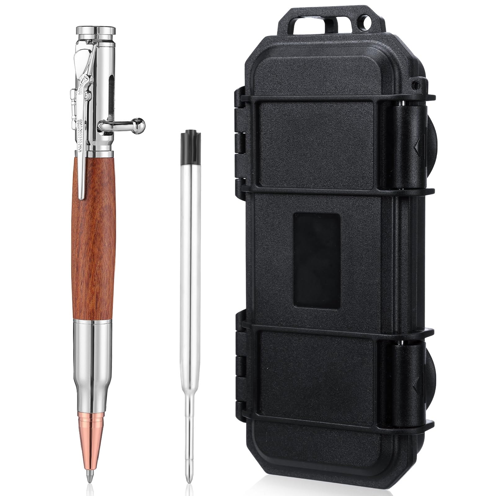 Crtiin Bolt Action Pen Bullet Pen with Gift Box Tactical Ballpoint Solid for Gun Lover with Black Ink Refills for Dad Husband Boyfriend Teacher