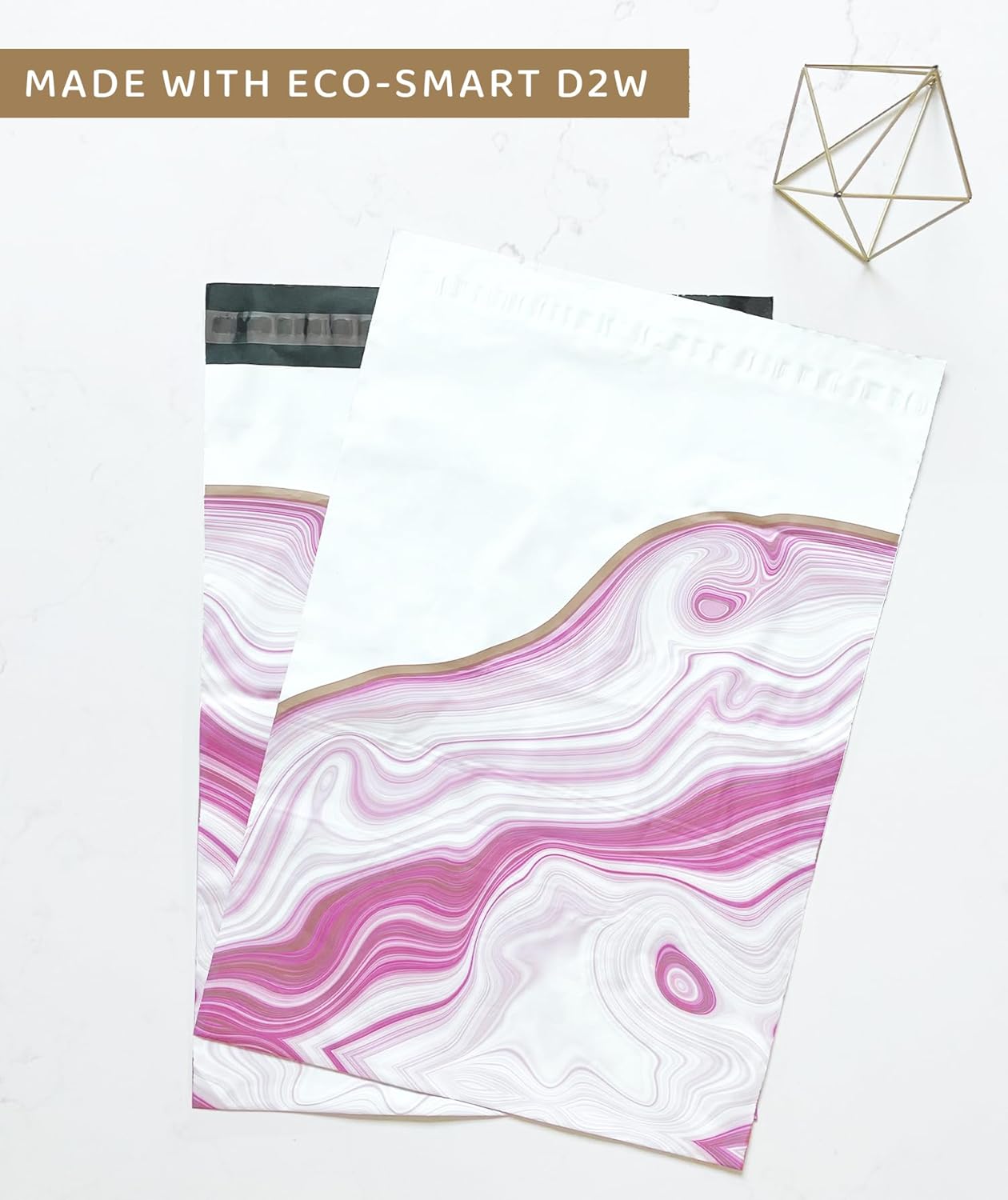 Madeful Large Poly Mailers 14.5 x 19 (50 Pack) Eco Friendly Packaging - Big Shipping Bags for Clothing - Cute Poly Mailer Envelopes for Small Business - Pink Agate