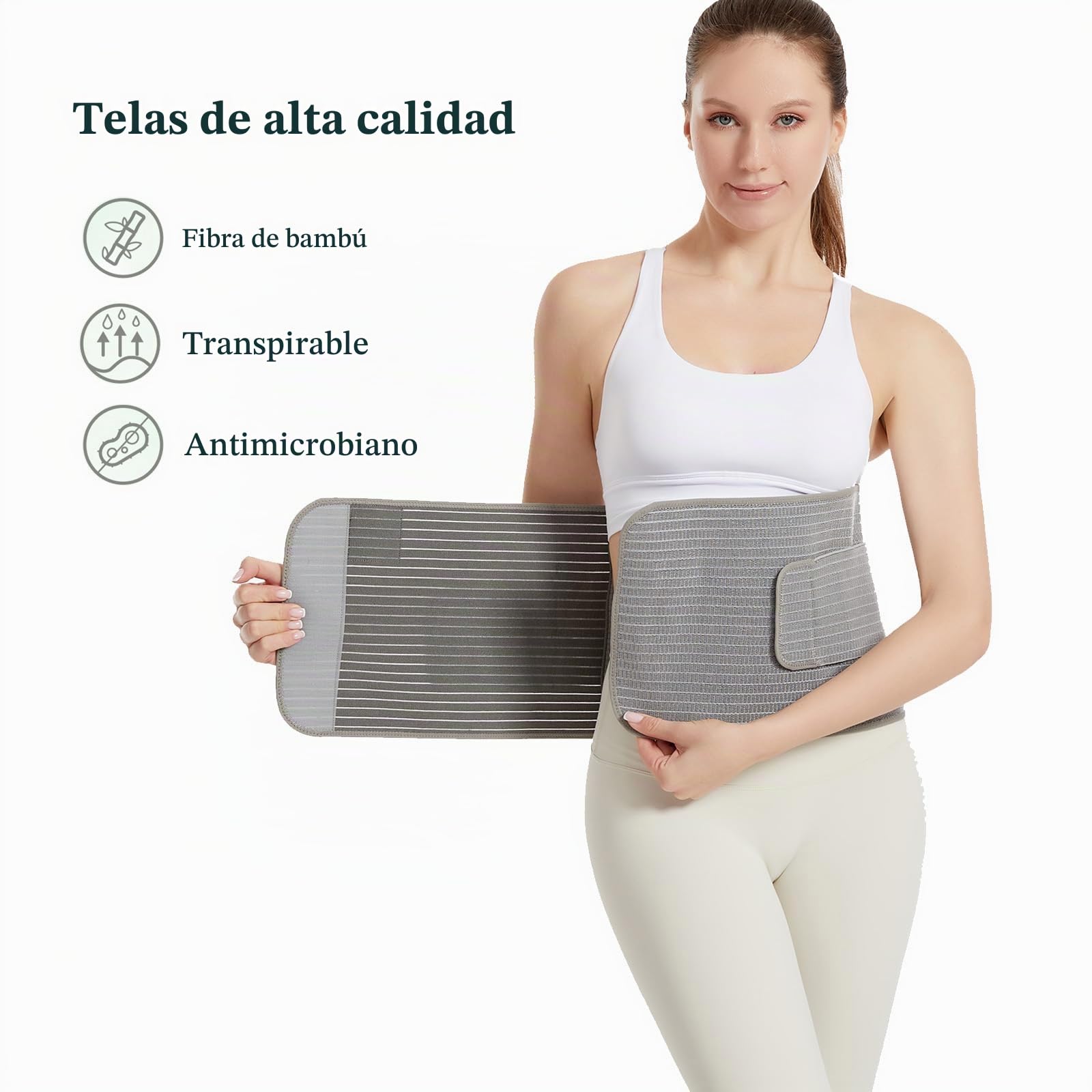 Banda gástrica postnatal, banda gástrica para cuidados postoperatorios, cinturón lumbar/pélvico ajustable para sujeción abdominal y lumbar
